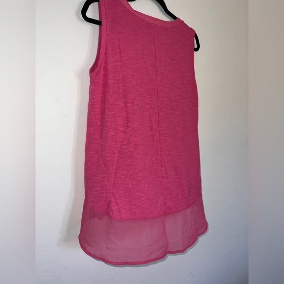 Adrienne Vittadini Sleeveless Pink Sheer Trim Top Medium - Picture 5 of 5